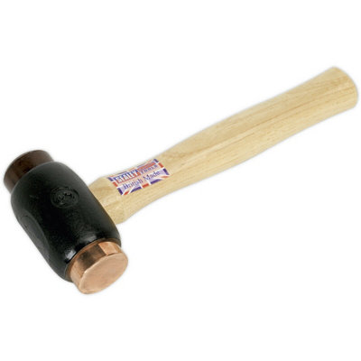 Premium 3.5Lb Copper Rawhide Hammer With Hickory Handle