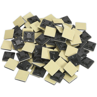  - 100 Pack Self-Adhesive 4-Way Cable Tie Mount20 X 20mm5mm Tie WidthBlack