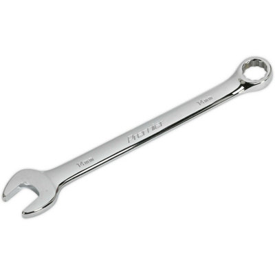 Premium 14mm Steel Combination SpannerLong Slim Chrome Vanadium Wrench from B&Q