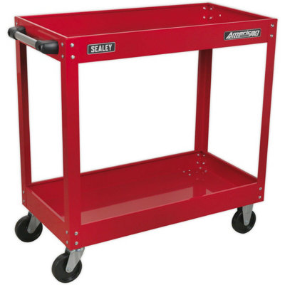 Durable 2-Level Workshop Trolley With Large Castors50Kg Capacity Per Shelf from B&Q