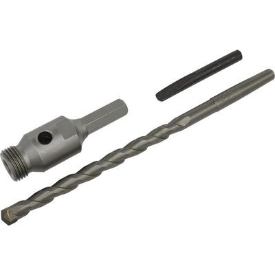 B&Q Versatile Standard Hex Adaptor Kit With Drift Key And Pilot Rod For Efficient Drilling