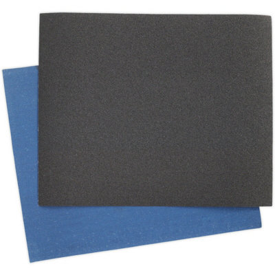 B&Q 25 Pk Twill Emery Sheet 230 X 280Mm - Flexible & Tear Resistant - 40 Grit Blue
