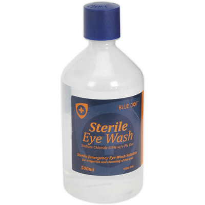 500Ml Sterile Eye Wash Solution With 0.9% Sodium Chloride For First Aid And Wound Care from B&Q