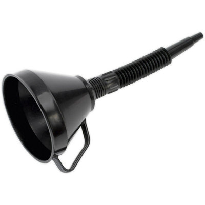 Versatile 160mm Flexible Spout Funnel With Integrated Handle And Mesh Filter from B&Q