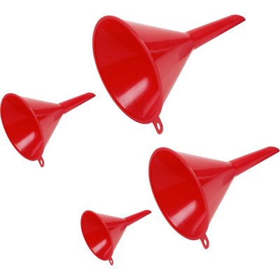  - Versatile 4 Piece Funnel Set With Fixed SpoutsPerfect For OilAntifreeze And More