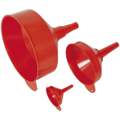  - Versatile 3 Piece Fixed Spout Funnel Set For Easy Fluid Transfer75mm150mm250mm