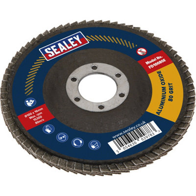 100mm Aluminium Oxide Flap Disc For Surface Preparation With 16mm Bore And 80 Grit from B&Q