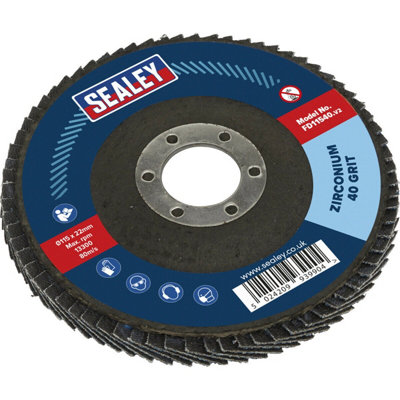 Premium 115mm Zirconium Flap Disc With 22mm Bore40 Grit For Surface Preparation from B&Q