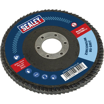 High-Performance 115mm Zirconium Flap Disc With 22mm Bore80 Grit For Surface Preparation from B&Q