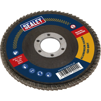 B&Q 125Mm Aluminium Oxide Flap Disc For Surface Preparation - 120 Grit, 22Mm Bore
