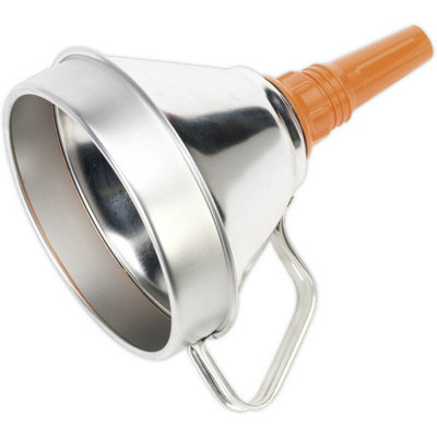 160mm Metal Funnel With Brass Filter And Handle For Safe Pouring from B&Q