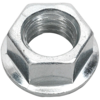  - Pack Of 100 M10 Zinc Plated Serrated Flange Nuts1.5mm Pitch Din 6923 For Secure Fastening