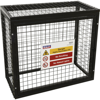 Secure Gas Cylinder Storage Cage For 2 Propane CanistersOutdoor Safety Solution