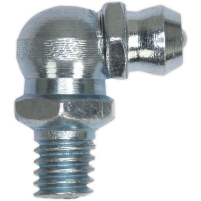 B&Q Pack 90 Degree Angled Grease Nipple Fitting - 1/8" Bsp Gas Imperial Thread Size 25