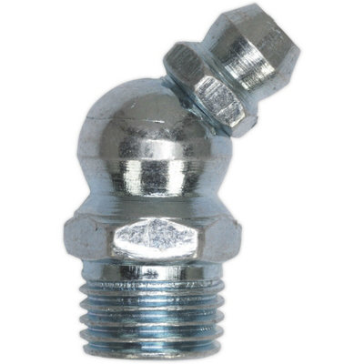 25 Pack 45 Degree Angled Grease Nipple FittingM10 X 1mm Metric Thread from B&Q