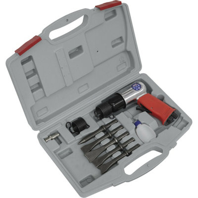  - Premium Medium Stroke Air Hammer Kit With Soft Grip And Handle Exhaust