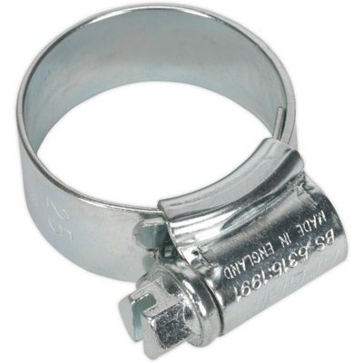 20 Pack Zinc Plated Hose Clip17 To 25mm DiameterExternal Pressed Threads
