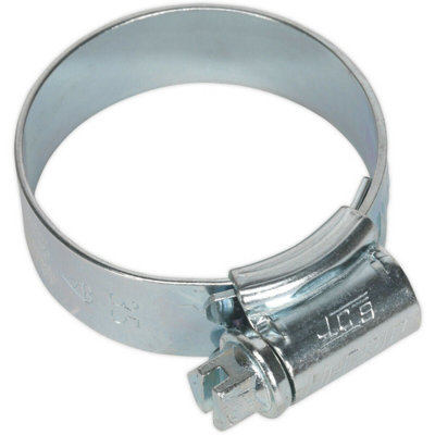 20 Pack Zinc Plated Hose Clip25 To 35mm DiameterExternal Pressed Threads from B&Q