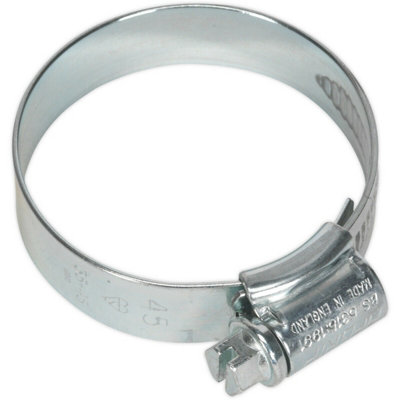 20 Pack Zinc Plated Hose Clip35 To 45mm DiameterExternal Pressed Threads from B&Q