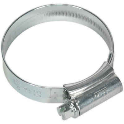 20 Pack Zinc Plated Hose Clip35 To 50mm DiameterExternal Pressed Threads from B&Q