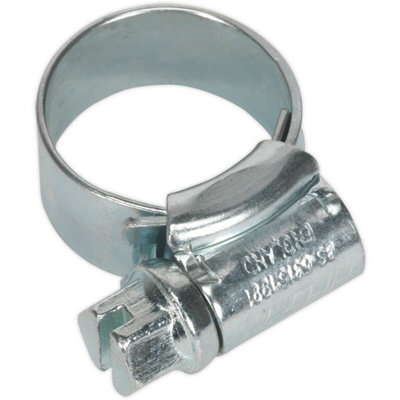 30 Pack Zinc Plated Hose Clip11mm To 16mm DiameterExternal Pressed Threads from B&Q