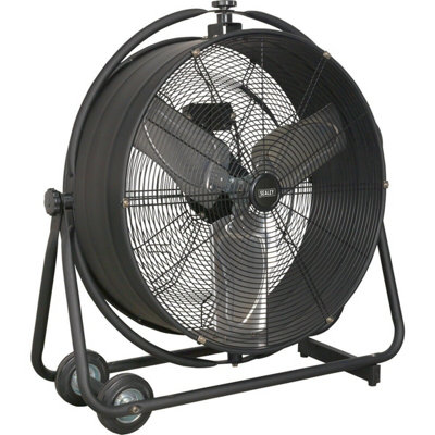 24" Industrial High Velocity Orbital Drum Fan2 Speed360 Degree Tilt from B&Q