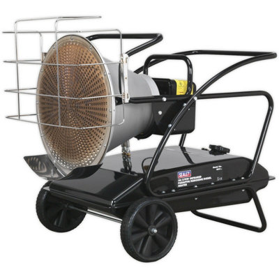 Infrared Multi-Fuel Heater For Efficient Heating28/37 KwWheeledIdeal For ParaffinKeroseneDiesel from B&Q
