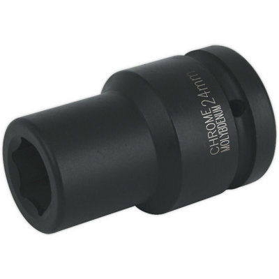 24mm Deep Forged Impact Socket1 Inch DriveDurable Chromoly Tool from B&Q