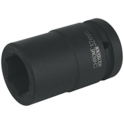 32mm Chrome Molybdenum Deep Impact Socket1 Inch Drive For Heavy-Duty Use from B&Q