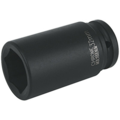 High-Quality 32mm Forged Deep Impact Socket3/4 Inch Drive Chromoly Tool from B&Q