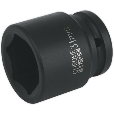 34mm Chromoly Forged Impact Socket3/4 Inch Drive For Air Wrenches from B&Q