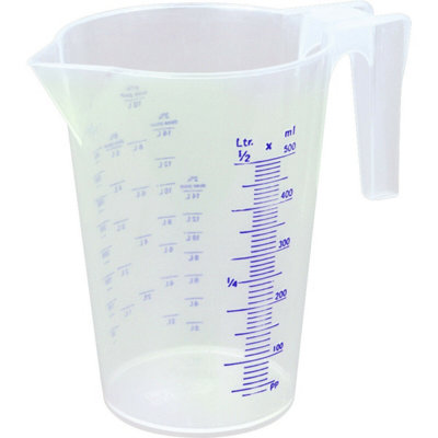 500Ml Translucent Measuring Jug With Easy Read Scale And Pouring Spout from B&Q