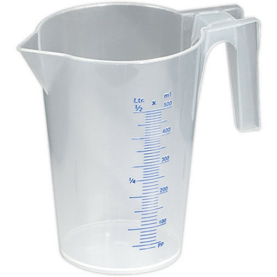 B&Q Clear Measuring Jug With Easy Read Scale And Spout For Precise Pouring 500Ml