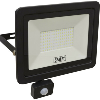 B&Q Extra Slim Flood With Pir Sensor - 100W Smd Led - Ip65 Rated - 8500 Lumens Light