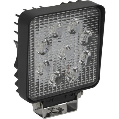  - Waterproof Work Light & Mounting Bracket -27W Smd Led108mm Square Flash Torch