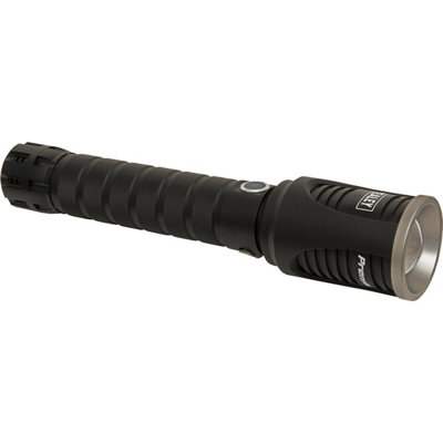 B&Q Aluminium Torch - 60W Cob Led - Adjustable Focus - Rechargeable Battery White/Light