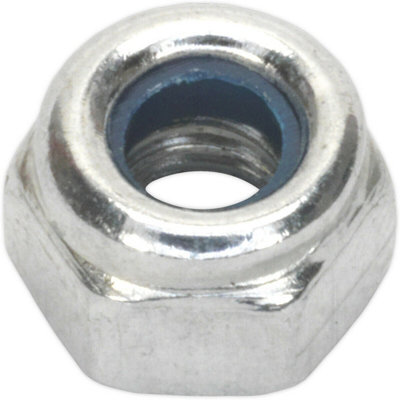 100 Pack Of Zinc Plated M4 Nylon Locknut BoltsDin 982 With 0.7mm Pitch from B&Q