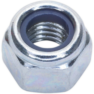  - 100 Pack Of Zinc Plated M8 Nylon Locknut BoltsDin 9821.25mm Pitch For Secure Fastening