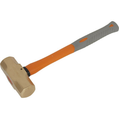4.4Lb Non-Sparking Sledge Hammer With Shock Absorbing Grip And Fiberglass Shaft from B&Q