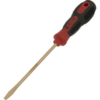  - Non-Sparking 4 X 100mm Slotted Screwdriver With Soft Grip Handle