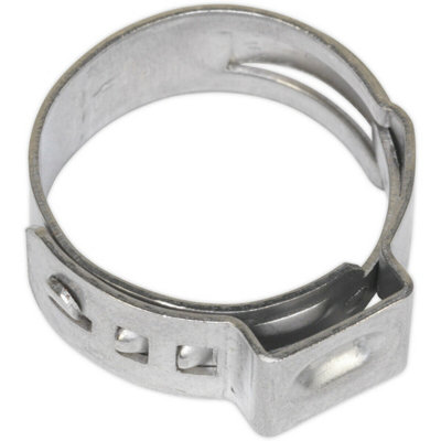 25 Pack Stainless Steel Single Ear O-Clip15.3mm To 18.5mm DiameterFixing from B&Q