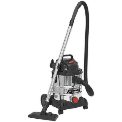  - 1250W Industrial Wet & Dry Vacuum Cleaner20L Stainless Steel Drum230V