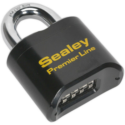 62mm Premium Padlock 11mm Hardened Steel Shackle4 Digit Combination Security from B&Q