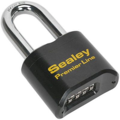 62mm Premium Padlock 11mm Hardened Long Shackle4 Digit Combination Security from B&Q