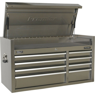 Premium Stainless Steel 8 Drawer Tool Chest1055mm X 450mm X 565mm Storage Solution from B&Q