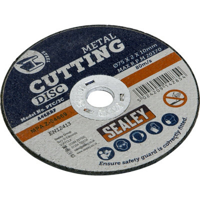  - 75 X 2mm Flat Metal Cutting Disc10mm BoreHeavy Duty Angle Grinder Disc