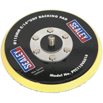 115mm Hook And Loop Backing Pad For Buffing And Polishing With 5/16 Inch Unf Thread from B&Q
