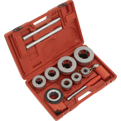  - Premium Ratcheting Pipe Threading Kit For Bspt Sizes 3/8" To 2" With Cassette Style Die Heads