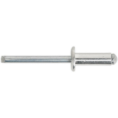  - 200 Pack Of 6.4mm X 12mm Aluminium Blind Pop RivetsStandard Flange Compression Fasteners