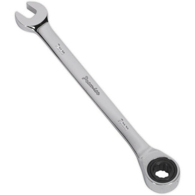 7mm Chrome Vanadium Steel Ratchet Combination Spanner With 72 Tooth Mechanism from B&Q